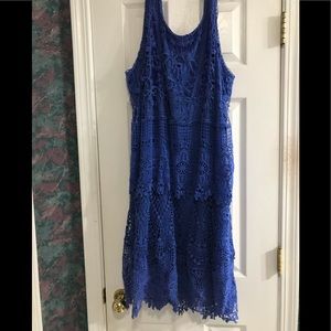 The Pyramid Collection blue lace dress 2x